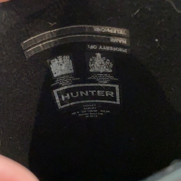 Hunter Black w/ Red Laces 11" H Rain Boots sz 7/8 - Picture 6 of 7